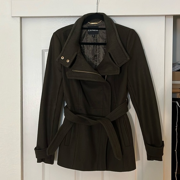 Pea coat from express dark green - Picture 1 of 5